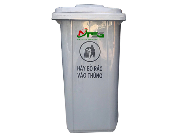 Thùng rác nhựa 240 lít màu xám