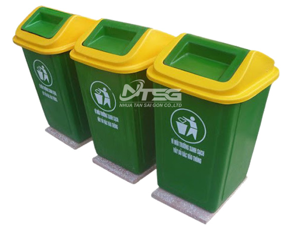 Thùng rác nhựa công cộng cố định 60 lít