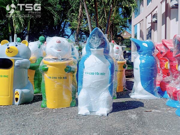 Giá thùng rác hình con vật Nhựa Tân Sài Gòn