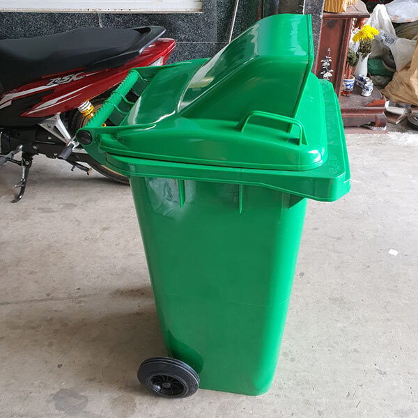 Thùng rác nắp hở 240L xanh lá
