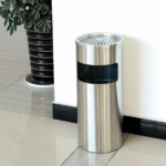 Thùng rác inox có gạt tàn 250mm