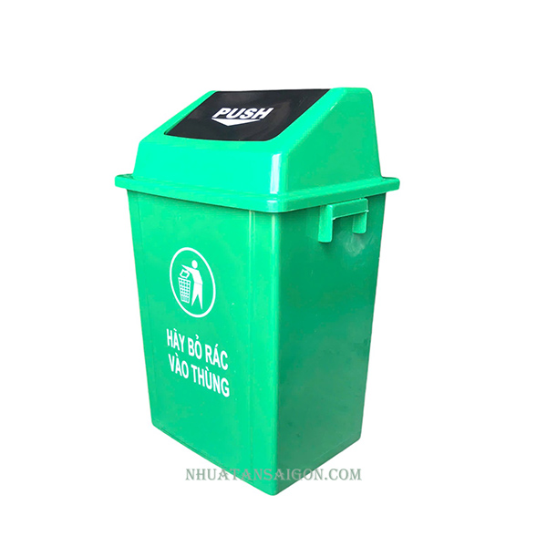 thung-rac-nap-lat-push-40l-xanh-la